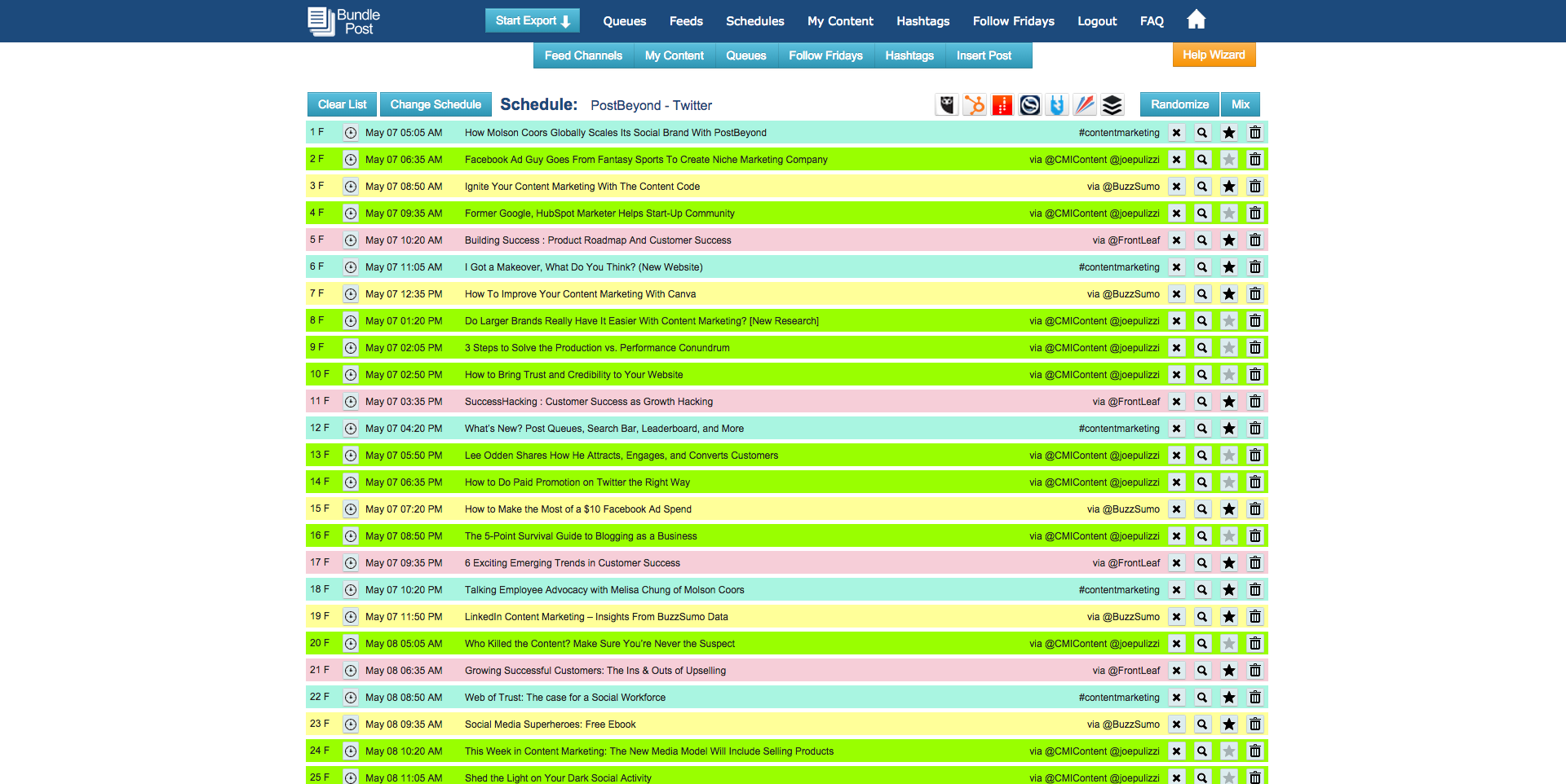 BundlePost Content Schedules
