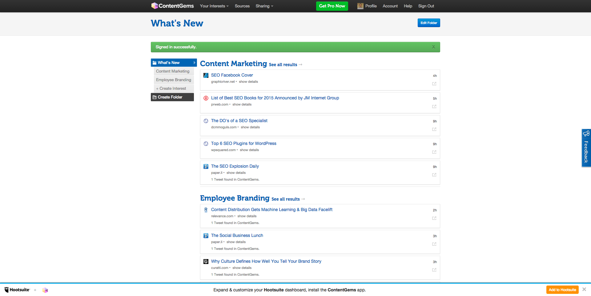 ContentGems Feed Content Marketing Employee Branding