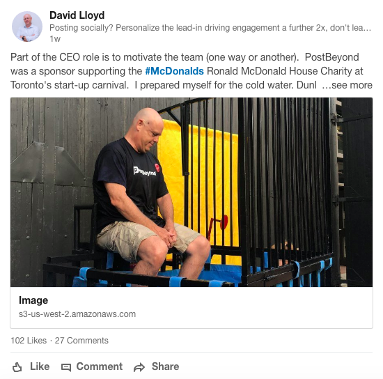 David Lloyd's LinkedIn post