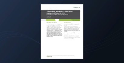 The Forrester New Wave™: Sales Social Engagement Tools, Q2 2019