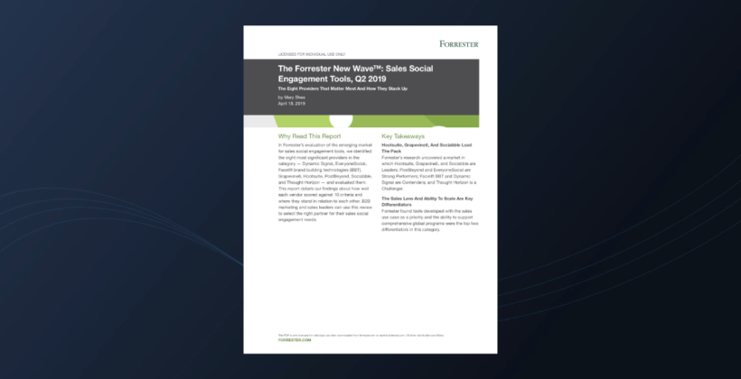 Forrester Names PostBeyond a Strong Performer for Social Sales Engagement Tools
