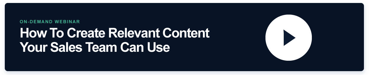 Webinar banner on how to create content for sales