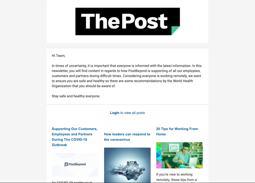 PostBeyond Newsletters feature