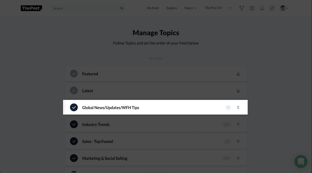 PostBeyond Topics feature