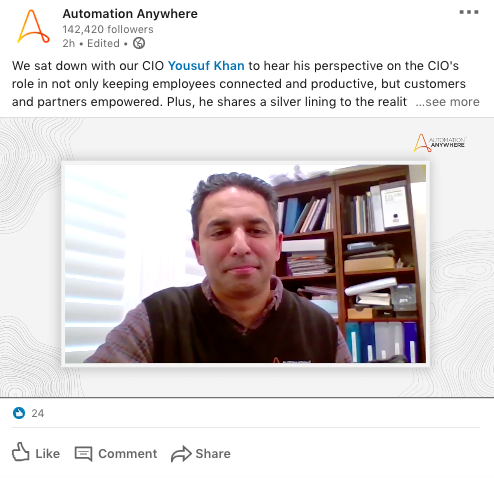 Automation Anywhere CEO Video LinkedIn