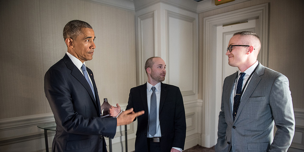 Caleb Gardner and Barack Obama