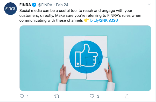 FINRA Twitter post