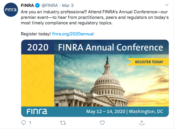 FINRA Twitter post