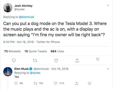 Elon Musk twitter post