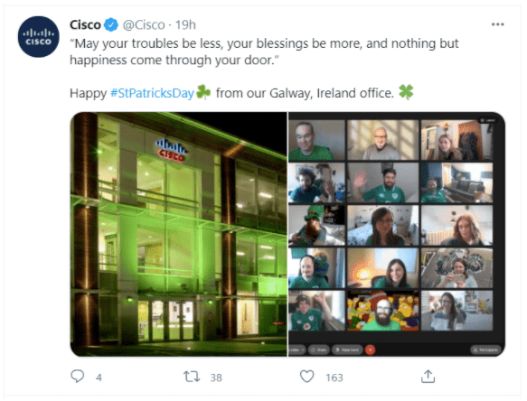 Cisco social media post