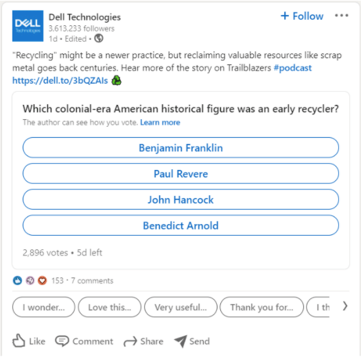 Dell social media post