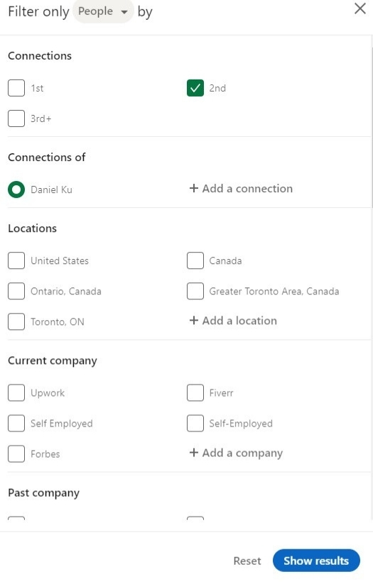 LinkedIn Profile Connection feature